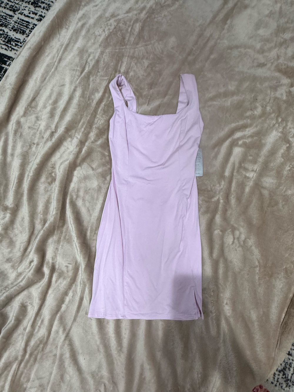 Nordstrom Pale Pink Square-Neck Bodycon Dress